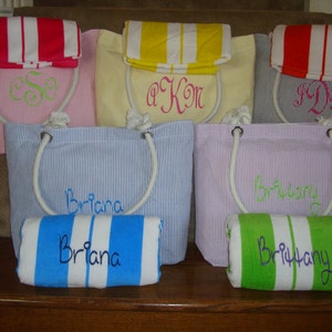 Personalized Beach Bag and Beach Towel, Bridesmaid Gift Set
