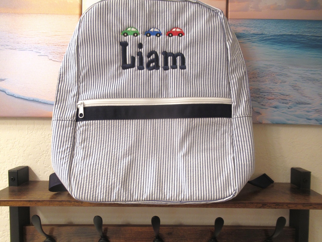 Cars Theme – Embroidered Name Backpack – Personalized Toddler Bag for ...