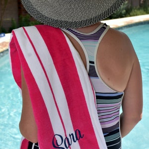 Monogrammed Beach Towel, Pool Towel, Turkish Towel, Bat Mitzvah Party Favor image 7