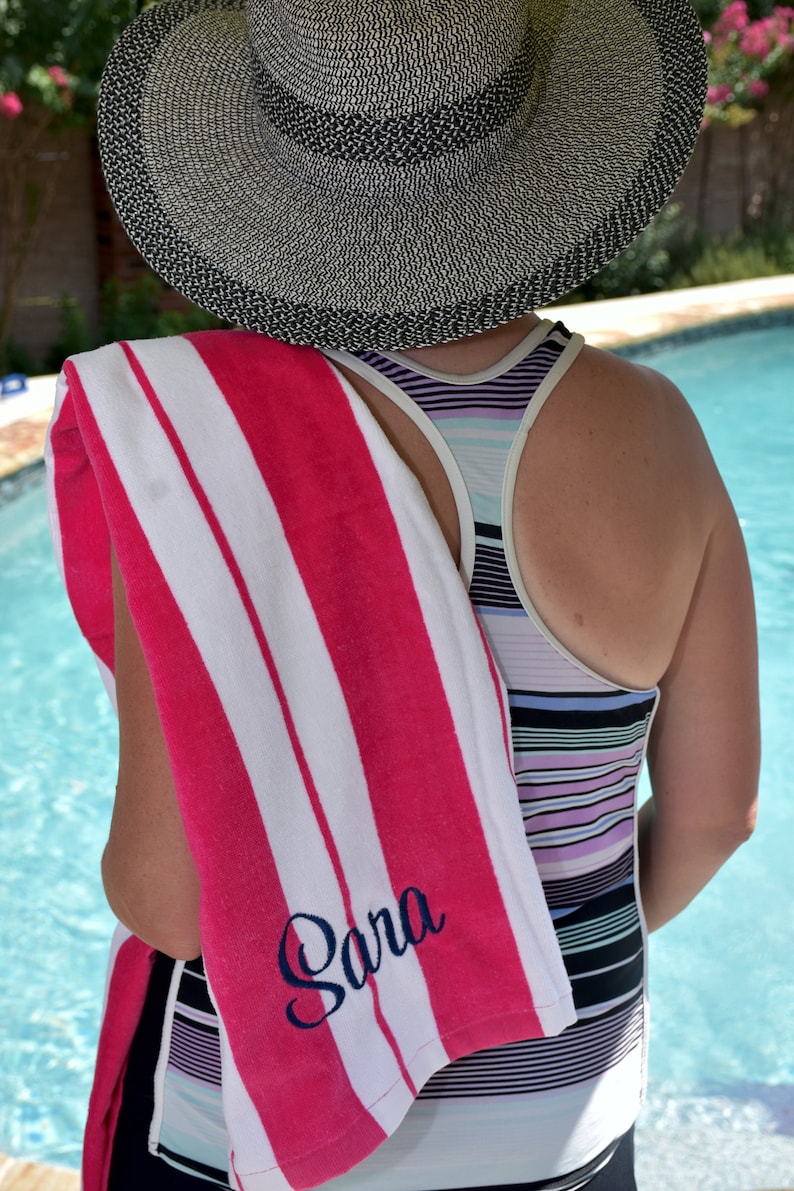 Monogrammed Beach Towel, Pool Towel, Turkish Towel, Bat Mitzvah Party Favor image 7