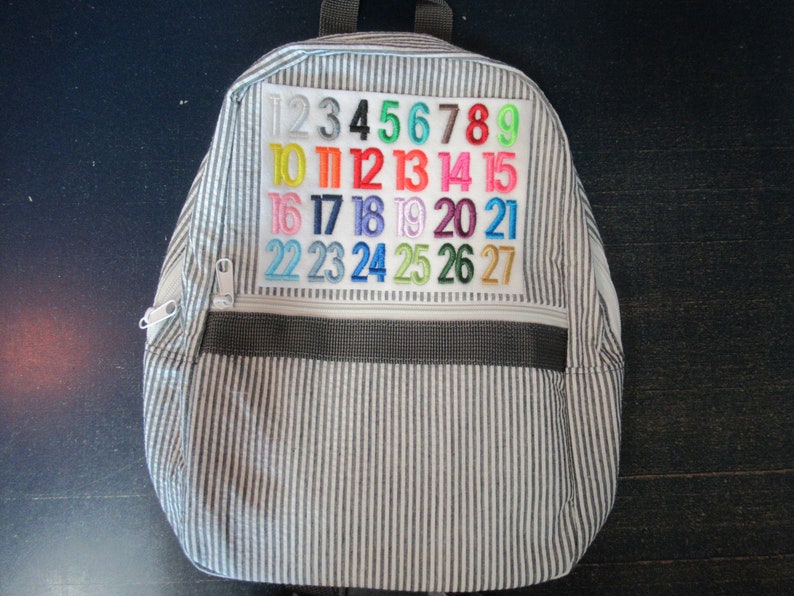 Personalized Toddler Backpack in Seersucker Colors, Flower Girl Gift, Ring Bearer Gift, Back to School Bild 9