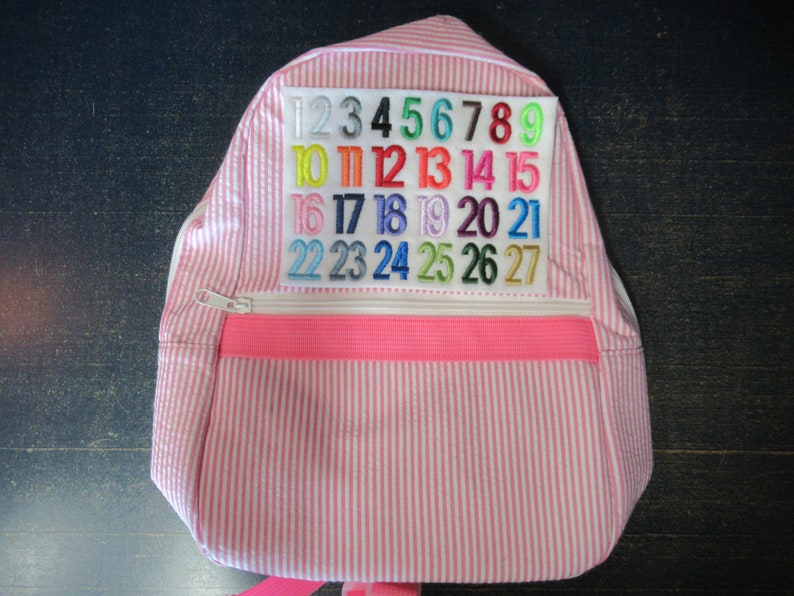 Personalized Mini Backpack in 5 Seersucker Colors, Diaper bag, Back to School image 9