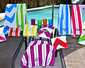 9 Gifts Personalized, Beach Towels Embroidered with a Name or Monogrammed Initials