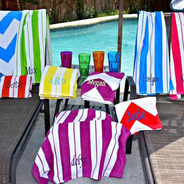 Personalized Beach Towels With Initials Etsy