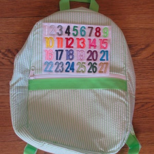 Personalized Toddler Backpack in Seersucker Colors, Flower Girl Gift, Ring Bearer Gift, Back to School image 8