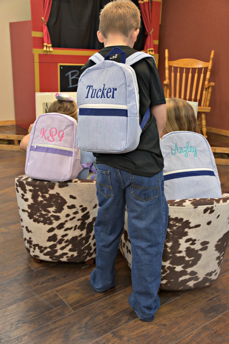 Personalized Backpack Embroidered Backpack with Child's Name or Monogrammed Knapsack for Your Toddler Backpack image 1