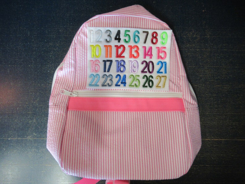 Personalized Lunch Tote and Backpack Set in Seersucker, Lunchbox, Backpack, Lunch Bag, Snack Bag, Back to School image 8