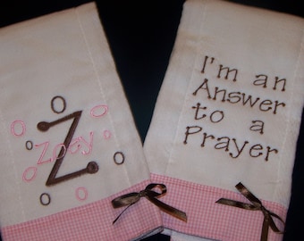 Burp Cloths Set of 2 Personalized FREE SHIPPING