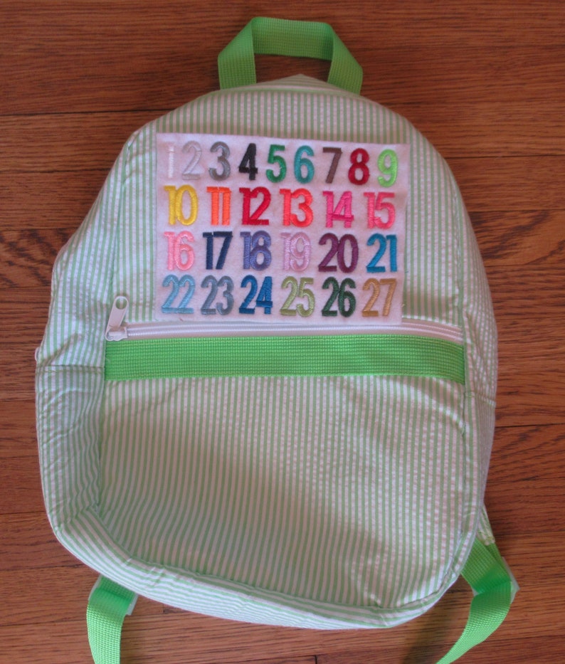 Personalized Mini Backpack in 5 Seersucker Colors, Diaper bag, Back to School image 10