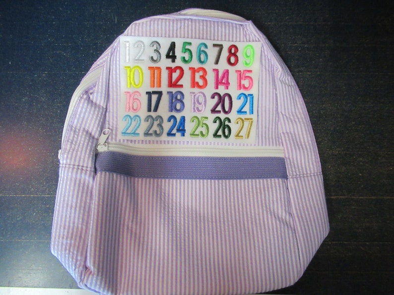 Sac à dos personnalisé pour tout-petit aux couleurs de seersucker, cadeau de fille de fleur, cadeau pour les porteurs d'alliances, retour à l'école image 7