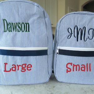 Personalized Seersucker Toddler Backpack: Flower Girl Gift, Ring Bearer Gift bild 3