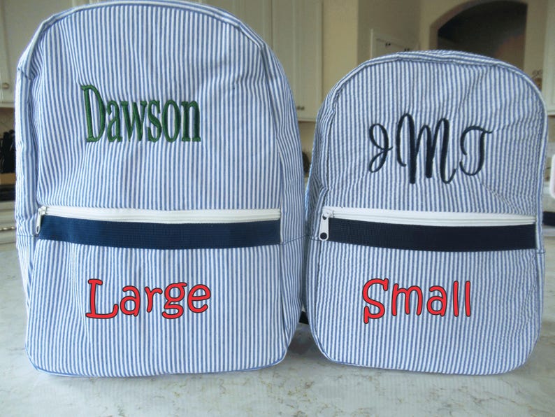 Personalized Seersucker Toddler Backpack: Flower Girl Gift, Ring Bearer Gift bild 3