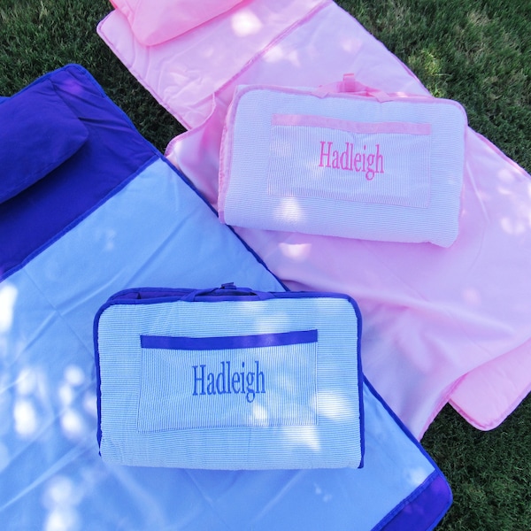 Personalized Nap Mat Large Size Including Blanket, Pad, and Pillow