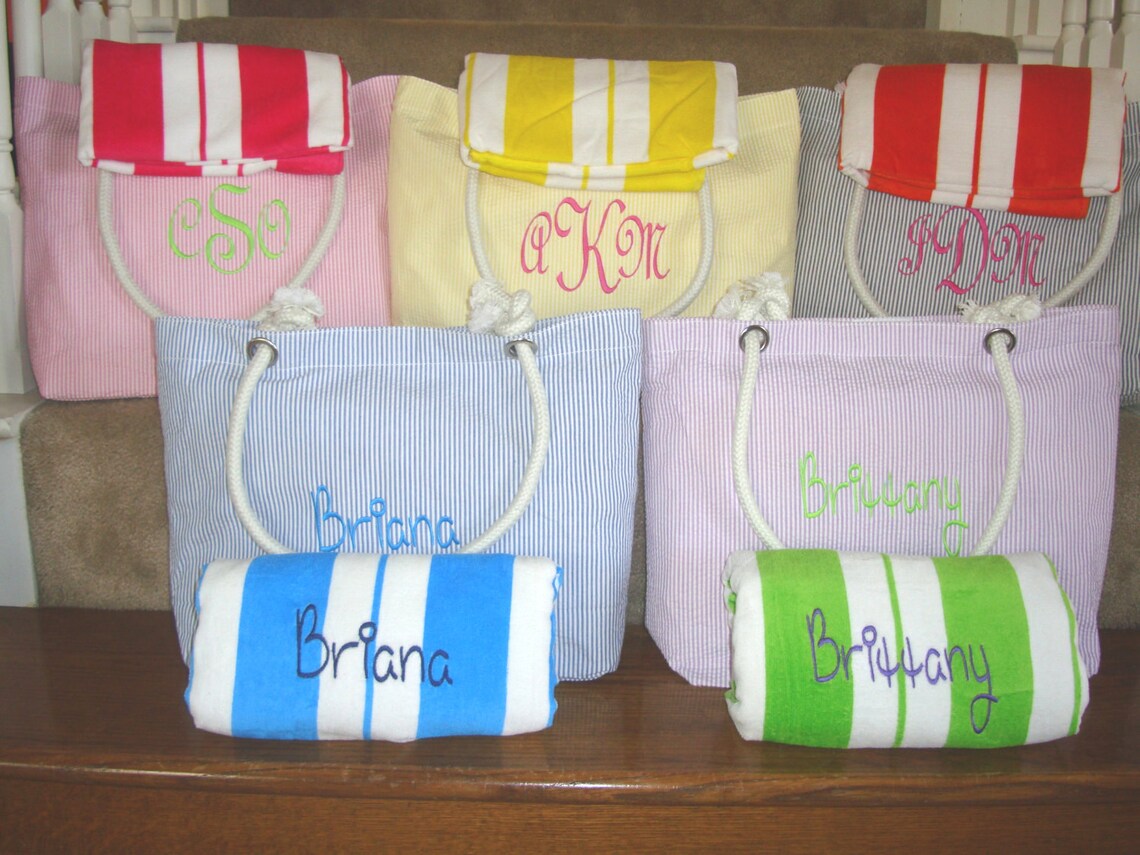 Personalized Beach Bag and Beach Towel SALE/ Bridesmaid | Etsy
