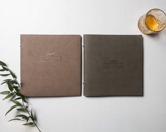 Cocktailmenybok – Mjukt, fyrkantigt lädermenymapp för barer och lounger (2 färger) A4 och A5 finns även tillgängliga | MOQ 10 st | FRI EU-frakt