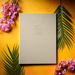 Portamenús de yute para restaurante, tamaño A4, para cafetería, expositor, material natural, tono arena, diseño rústico, marca personalizada para hotel >> Cantidad mínima de pedido: 10 unidades