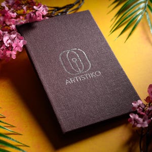 Funda de yute para menú A4, color burdeos, para restaurante, libro de menús, diseño de portada de menú, carpeta de menús