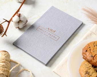 Blått menyomslag i linne, restaurangmapp, elegant cafétillbehör, anpassningsbar menyhållare, himmelsblå mapp, hotellpresentation