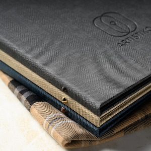 Fundas de menú de tweed, portamenús de alta calidad para restaurantes, presentación elegante en comedores, formato A4, pedido mínimo de 10 unidades, envío gratuito a la UE.