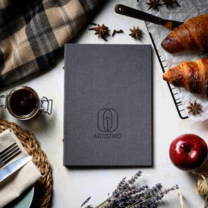 Tweed A5 Menu Cover Anthracite, Menu Holder, Restaurant Menu Cover Design,Cafe Bar Menu Cover, Anthracite Menu Jacket, Menu Book,Menu Folder