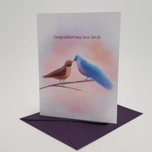 Wedding Shower Card, Bridal Shower Card, Bird Lovers Bridal Shower Card, Nature Lovers Bridal Shower Card, Painterly Bridal Shower Card