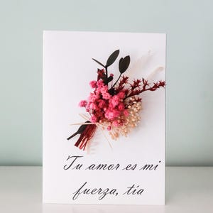 Exclusive Handmade Card with Dried Flowers Bouquet | Gift for mom and aunt