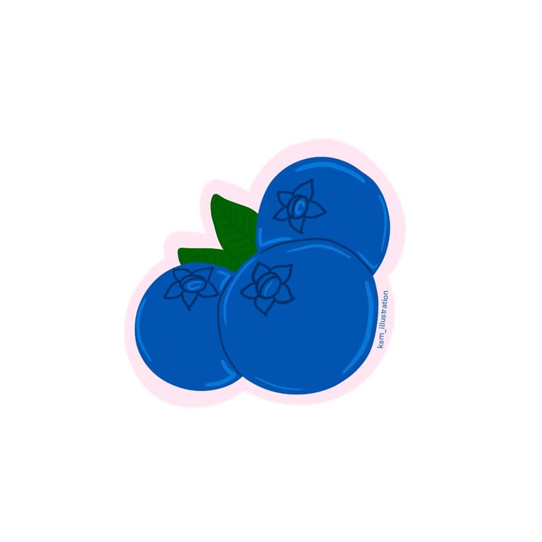 Blueberry Vinyl Sticker - Etsy