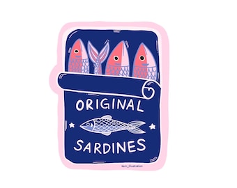 Sardines in a Tin vinyl sticker