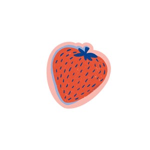 Sticker vinyle brillant fraise