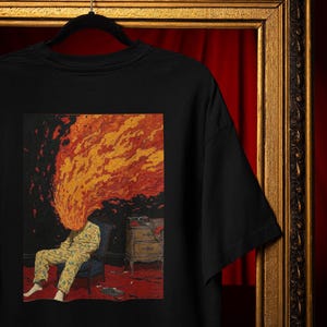 Exploding Head-T-shirt: surrealistische psychedelische vlammen - Uniseks pasvorm Comfort Colors®
