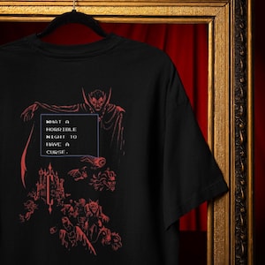 Castlevania Curse Sweatshirt, Retro Gaming Shirt, What A Horrible Night To Have A Curse, Vampire Gaming Apparel, Gothic Horror Gift