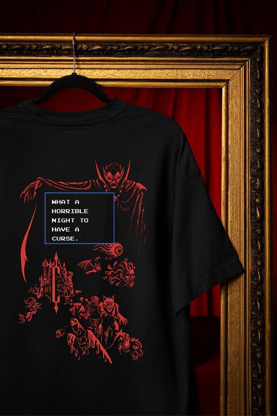 Comfort Colors® Gothic Vampire Shirt – Retro Pixel Horror Graphic Tee