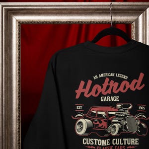 Hotrod Garage Sweatshirt, Classic Custom Car Shirt, Vintage American Muscle Tee, Retro Mechanic Gift, Custom Culture Crewneck