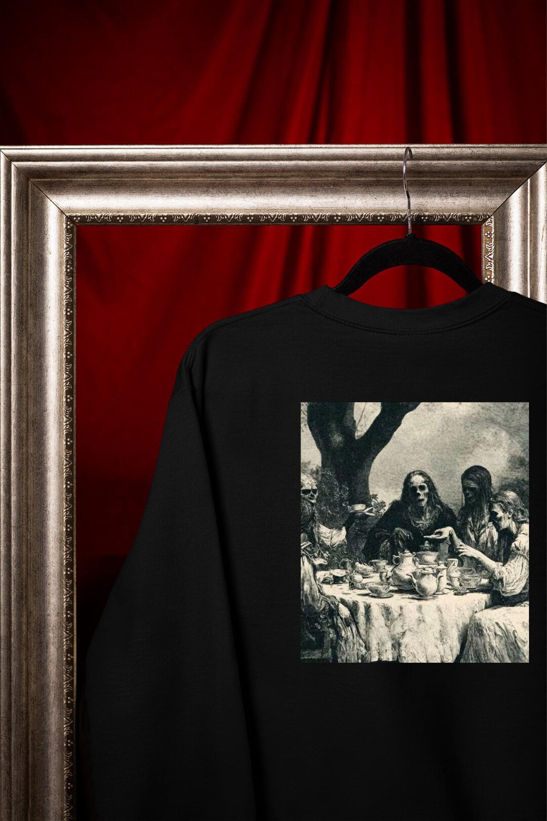 Macabre Tea Party T-shirt: Vintage Gothic Art, Dark Horror Design ...