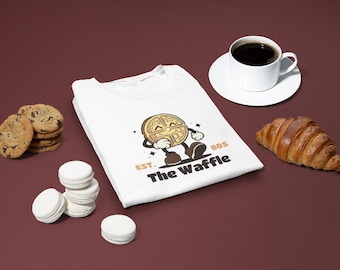 Retro Foodie Waffle T-Shirt - Soft Cotton Unisex Fit