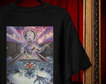 Synthwave T-Shirt: 80s Retro Robot Music Art (Unisex Sizes) Comfort Colors®