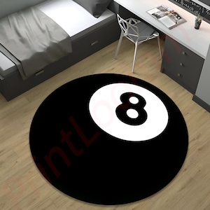 Retro Billiard 8-ball Woven Throw Blanket – Pool Table Rug