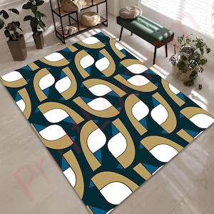 Modern Geometric Rug, Abstract Pattern Carpet, Minimalist Area Rug, Soft & Non-Slip, Contemporary Living Room Mat, Bedroom Home Decor