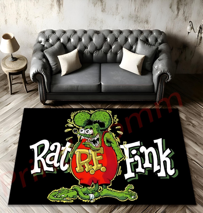 Mohawk Rug Rat Rat Fink Rug With Retro Hot Rod Cartoon Style, Ed Roth Ratfink Art ...