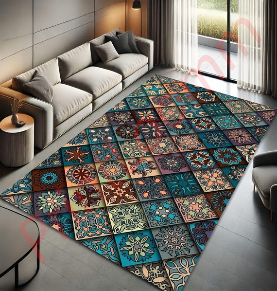 カーペット　リビングルームラグ　ヴィンテージボヘミアンスタイル　180×250 カーペット リビングルームラグ ヴィンテージボヘミアンスタイル 180
