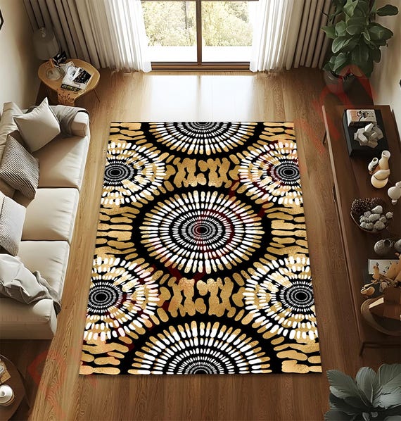 Bohemia Moroccan Style Area Rug - Letifly – Letifly Lights & Decor A Bohemian art carpet with a large area main image 1