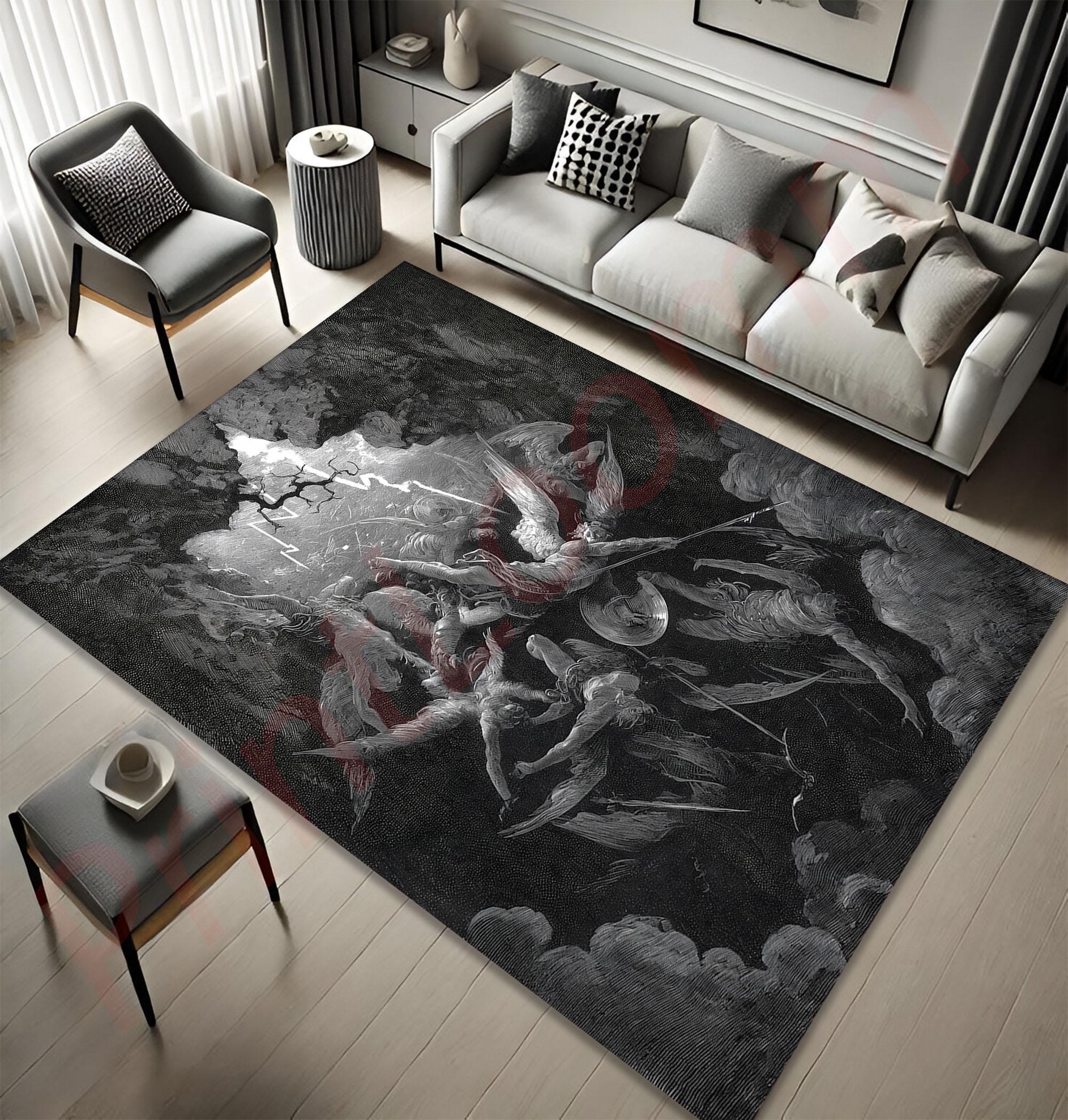 A Rug Hell The Mouth of Hell Design Rug, Gothic Art Rug, Dante and Paradise Lost ...