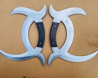 Handgemaakte maansikkelmessen Paar hertenhoorns Gossip Yuanyang Tomahawk Zi Wu Yuan Yang Wu Bagua Shuang Yue Vechtsporttraining van topkwaliteit