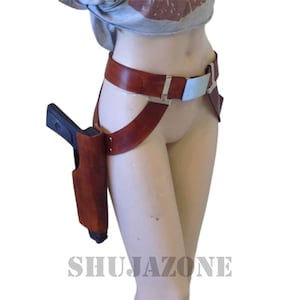 Sabine Wren Belt with Double Holster Rig Handcrafted Mandalorian Leather Belt for Cosplay, Halloween & Props StarWars Cosplay Rebel inspired