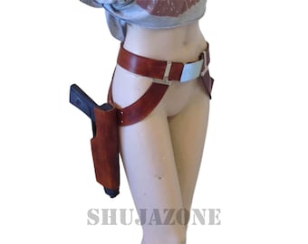 Sabine Wren Belt with Double Holster Rig Handcrafted Mandalorian Leather Belt for Cosplay, Halloween & Props StarWars Cosplay Rebel inspired