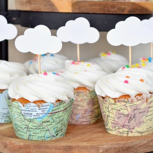 Cloud Cupcake Toppers - Perfect for baby showers, wedding, and more! Come in sets of  12, 24, 30, 36, 50, & 100. Custom colors available.