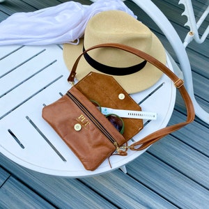 The Path Less Traveled cross body purse. Adjustable strap. Two leather colors. Perfect for travel.