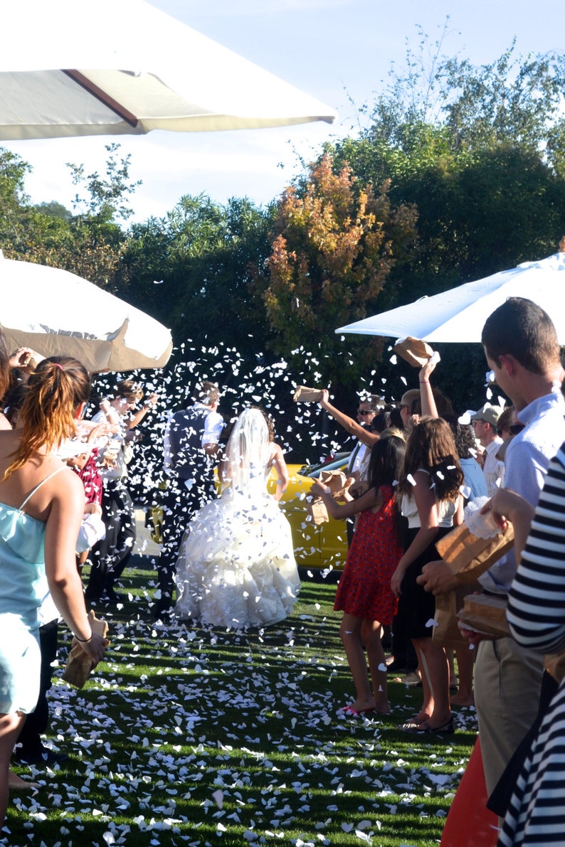 White Heart Shaped Biodegradable Tossing Wedding Confetti. FSC® certified 100% recycled US paper product.