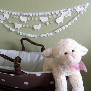 10 foot long Sheep and Vintage Book Circles Banner Custom colors available image 5