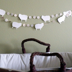 10 foot long Sheep and Vintage Book Circles Banner Custom colors available image 1